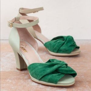 miss l fire vintage evie peep toe heels 39